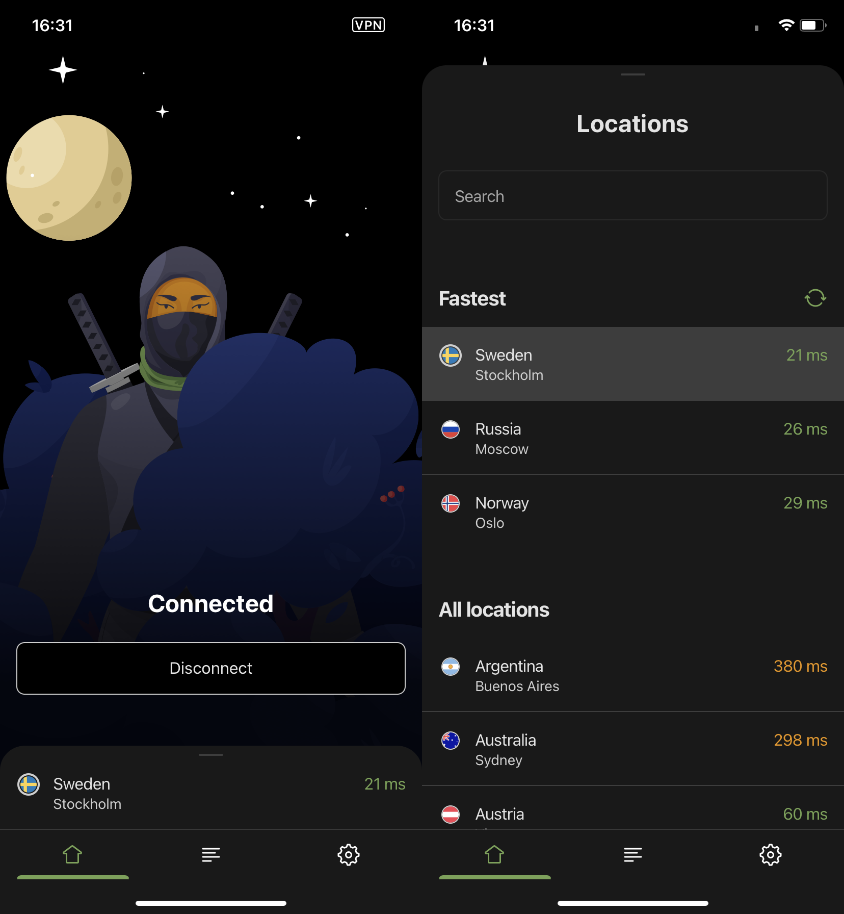 Main screen and locations *mobile_border